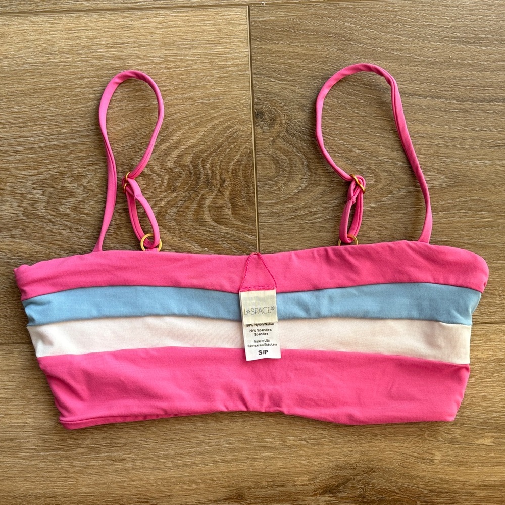 L*SPACE REBEL STRIPE BIKINI TOP